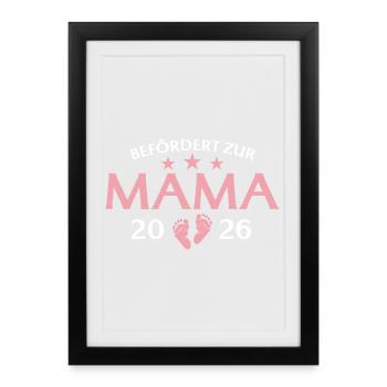 Mère 2026 Promue maman - Affiche encadrée (27 × 37 cm) - noir - Devant