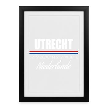 Utrecht - Gerahmtes Poster (27 × 37 cm) - Schwarz - Vorne
