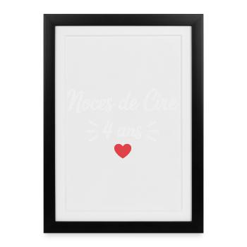 4 Year Anniversary Wax Wedding Anniversary - Framed poster (27 × 37 cm) - black - Front