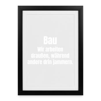 Construction Work Outside Power - Framed poster (27 × 37 cm) - black - Front