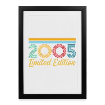 2005 Birthday Born In 2005 Vintage Retro Gift - Framed poster (27 × 37 cm) - black - Front