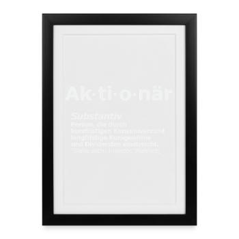 Shareholder funny definition - Framed poster (27 × 37 cm) - black - Front