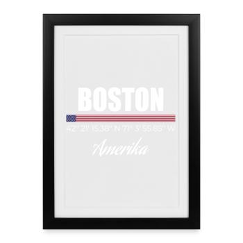 Boston - Affiche encadrée (27 × 37 cm) - noir - Devant