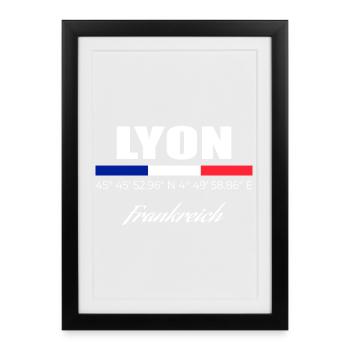 Lyon - Framed poster (27 × 37 cm) - black - Front