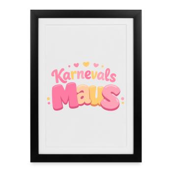 Fille de parfum de souris de carnaval – Cologne de carnaval - Affiche encadrée (27 × 37 cm) - noir - Devant