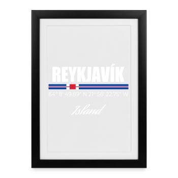 Reykjavik - Affiche encadrée (27 × 37 cm) - noir - Devant