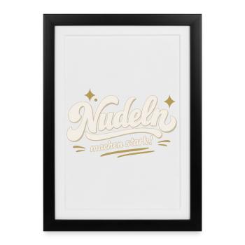 Les nouilles te rendent fort - style rétro pour les passionnés de fitness - Affiche encadrée (27 × 37 cm) - noir - Devant