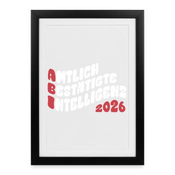 Abi 2026 - Abitur - Retro Flow Style Gift - Framed poster (27 × 37 cm) - black - Front