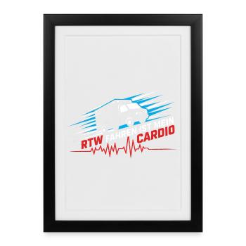 RTW Ambulance Ambulance Rescue Service Paramedic - Framed poster (27 × 37 cm) - black - Front