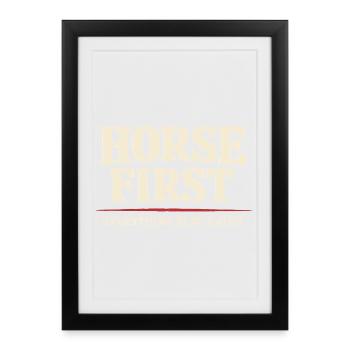 Chevaux Mode de vie Identité équestre Cheval fier - Affiche encadrée (27 × 37 cm) - noir - Devant