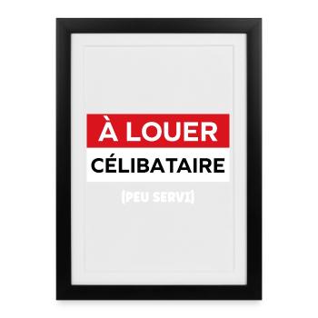 célibataire - Affiche encadrée (27 × 37 cm) - noir - Devant