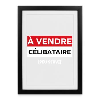 célibataire - Affiche encadrée (27 × 37 cm) - noir - Devant