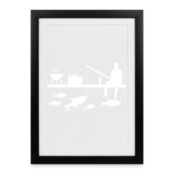 Angling - Framed poster (27 × 37 cm) - black - Front