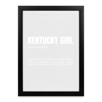 Kentucky Girl Heritage Design - Affiche encadrée (27 × 37 cm) - noir - Devant