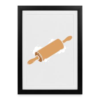 Rolling pin simple icon - Framed poster (27 × 37 cm) - black - Front