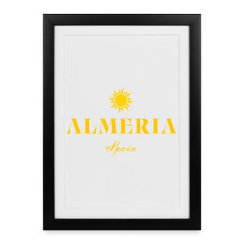 Almería, Spanien Sonnenemblem - Gerahmtes Poster (27 × 37 cm) - Schwarz - Vorne
