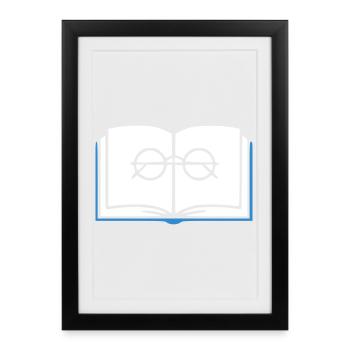 Aperçu du livre et des lunettes - Affiche encadrée (27 × 37 cm) - noir - Devant