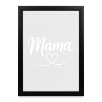 Mama Heart Script - Affiche encadrée (27 × 37 cm) - noir - Devant
