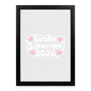 Grande sœur n’est plus enfant unique en 2026 - Affiche encadrée (27 × 37 cm) - noir - Devant