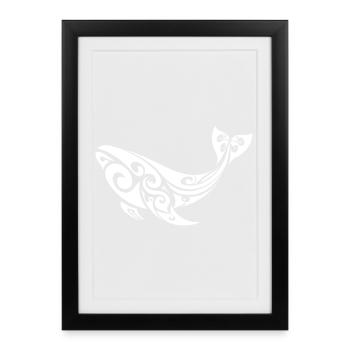 whale - Framed poster (27 × 37 cm) - black - Front