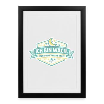 I'm Awake Badge - Framed poster (27 × 37 cm) - black - Front