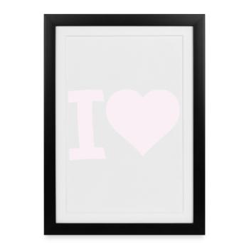 I Love Heart Motif - Framed poster (27 × 37 cm) - black - Front