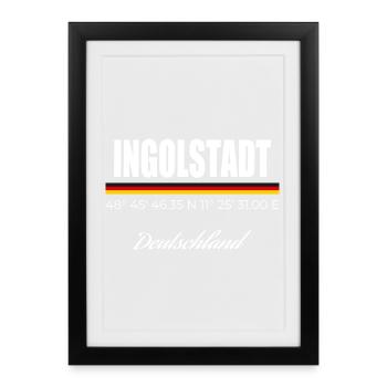 Ingolstadt - Gerahmtes Poster (27 × 37 cm) - Schwarz - Vorne