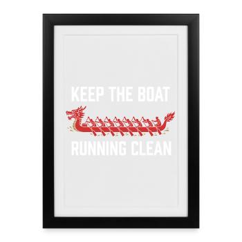 Équipe de pagayeurs du Dragon Boat Club Cadeau de bateaux Dragon - Affiche encadrée (27 × 37 cm) - noir - Devant