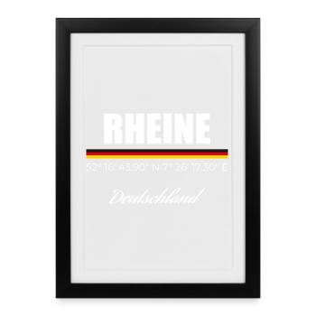 Rheine - Gerahmtes Poster (27 × 37 cm) - Schwarz - Vorne