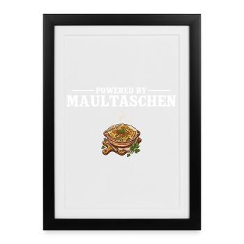 Propulsé par Maultaschen – Schwabe Gift - Affiche encadrée (27 × 37 cm) - noir - Devant