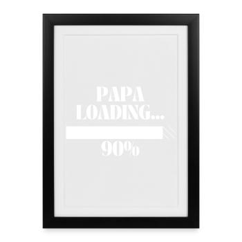 Papa loading - Framed poster (27 × 37 cm) - black - Front