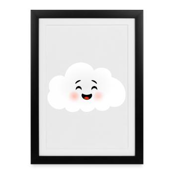 Happy Cloud - Framed poster (27 × 37 cm) - black - Front
