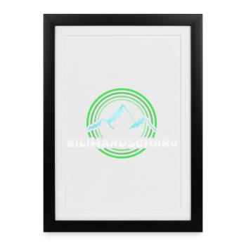 Kilimanjaro as hiking - Framed poster (27 × 37 cm) - black - Front