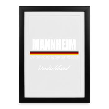 Mannheim - Gerahmtes Poster (27 × 37 cm) - Schwarz - Vorne