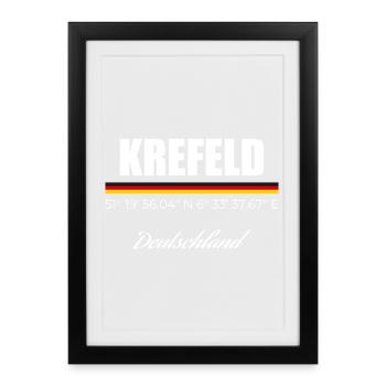 Krefeld - Gerahmtes Poster (27 × 37 cm) - Schwarz - Vorne
