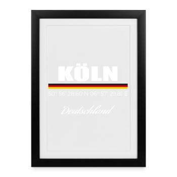 Köln - Gerahmtes Poster (27 × 37 cm) - Schwarz - Vorne