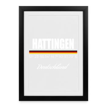Hattingen - Gerahmtes Poster (27 × 37 cm) - Schwarz - Vorne