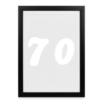 70. 70 ANS. 70e ANNIVERSAIRE. ANNIVERSAIRE 70 ANS. - Affiche encadrée (27 × 37 cm) - noir - Devant