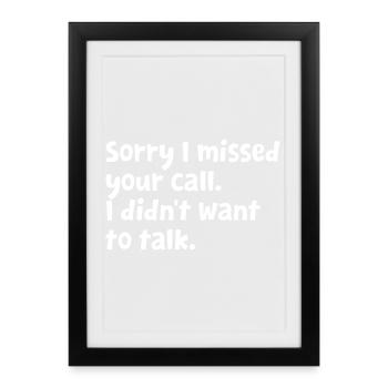 Introvert - Funny Introvert Design - Sarcastic - Framed poster (27 × 37 cm) - black - Front