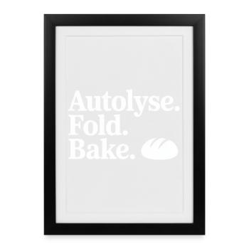 Bread Art Autolyse Fold Bake - Framed poster (27 × 37 cm) - black - Front