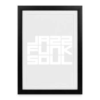 Motif géométrique en grille monochrome - Affiche encadrée (27 × 37 cm) - noir - Devant
