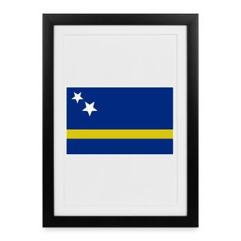 Curaçao Flag - Framed poster (27 × 37 cm) - black - Front