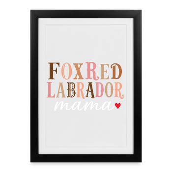 Chemise maman maman labrador rouge - Affiche encadrée (27 × 37 cm) - noir - Devant