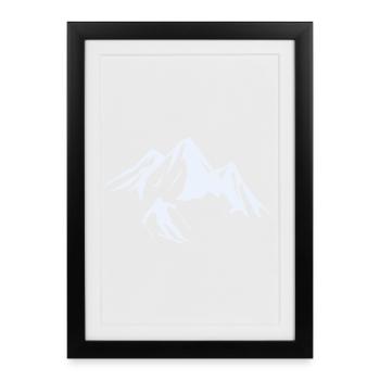Gipfelabenteuer Skifahrer Silhouette - Gerahmtes Poster (27 × 37 cm) - Schwarz - Vorne