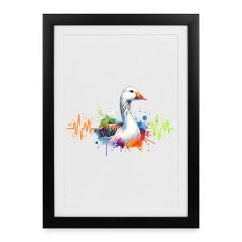 Ligne Cœur d’Oie - Affiche encadrée (27 × 37 cm) - noir - Devant