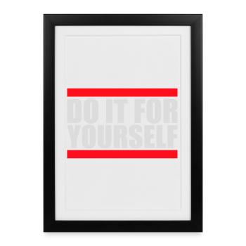 Citation inspirante sur l’amour de soi « Faites-le pour vous-même » - Affiche encadrée (27 × 37 cm) - noir - Devant