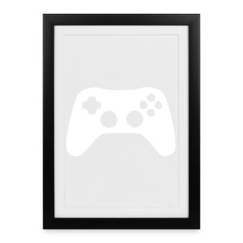 Cadeau de jeu pour les joueurs - Affiche encadrée (27 × 37 cm) - noir - Devant