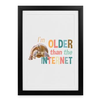 Je suis plus âgé qu’Internet - Tortue - Affiche encadrée (27 × 37 cm) - noir - Devant