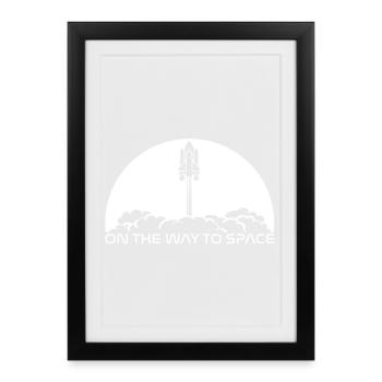 Take-off under a white sun - Framed poster (27 × 37 cm) - black - Front