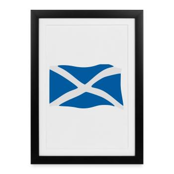 Schottland Fahne - Gerahmtes Poster (27 × 37 cm) - Schwarz - Vorne